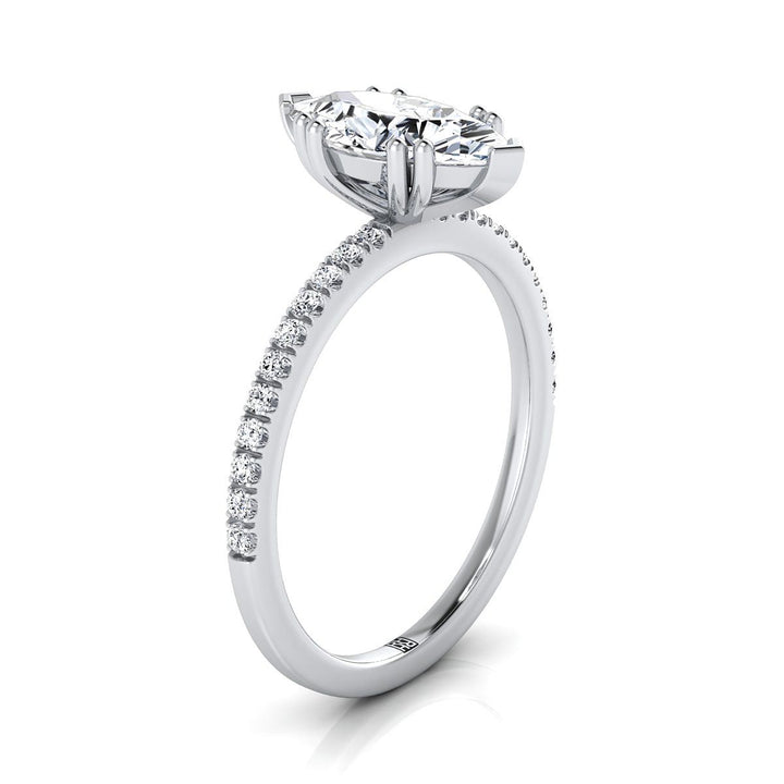 The Kelly Select Pavé Engagement Ring with Lab Diamond in Platinum - view 2