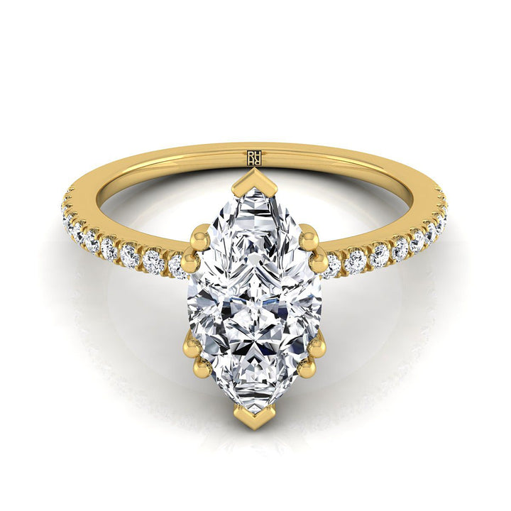 The Kelly Select Pavé Engagement Ring with Lab Diamond in 18K Yellow Gold - view 1