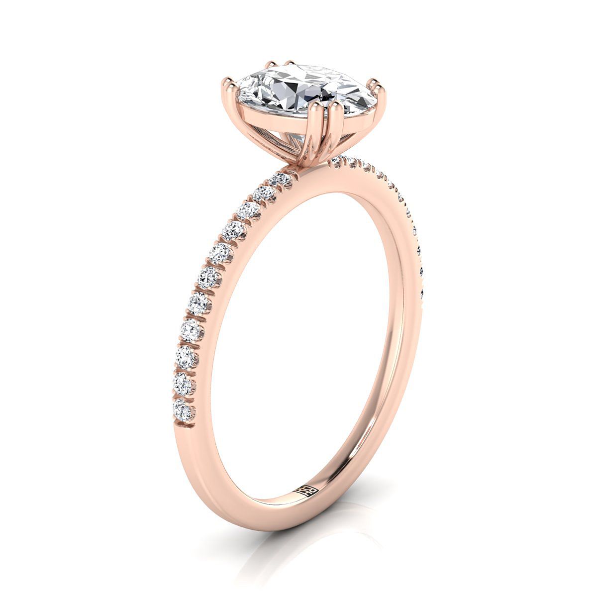 Select Pavé styling on The Kelly oval engagement ring setting | RockHer