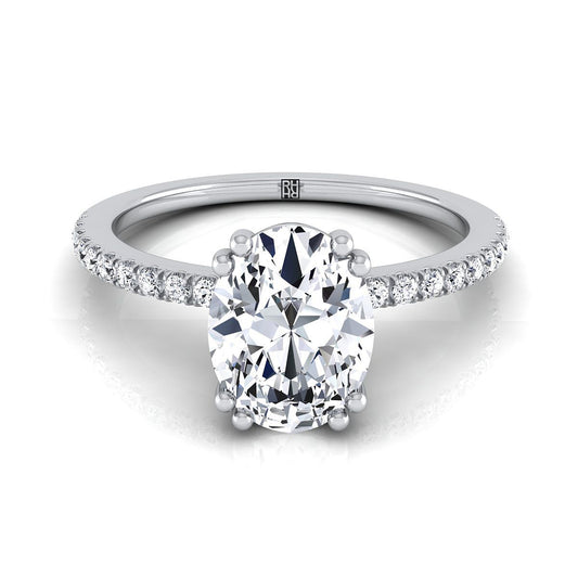 The Kelly Select Pavé Engagement Ring with Lab Diamond in 18K White Gold - view 1