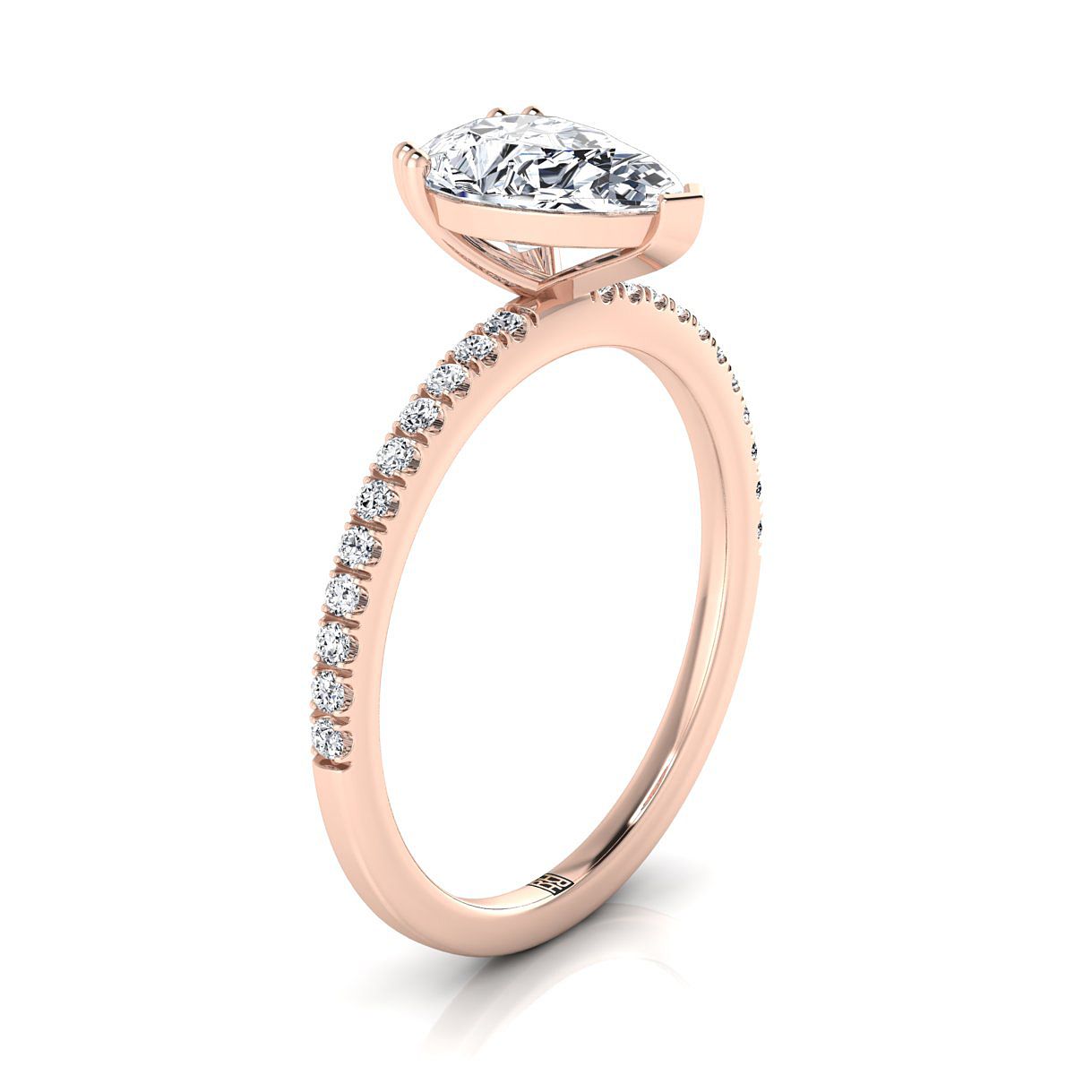 Select Pavé styling on The Kelly pear engagement ring setting | RockHer