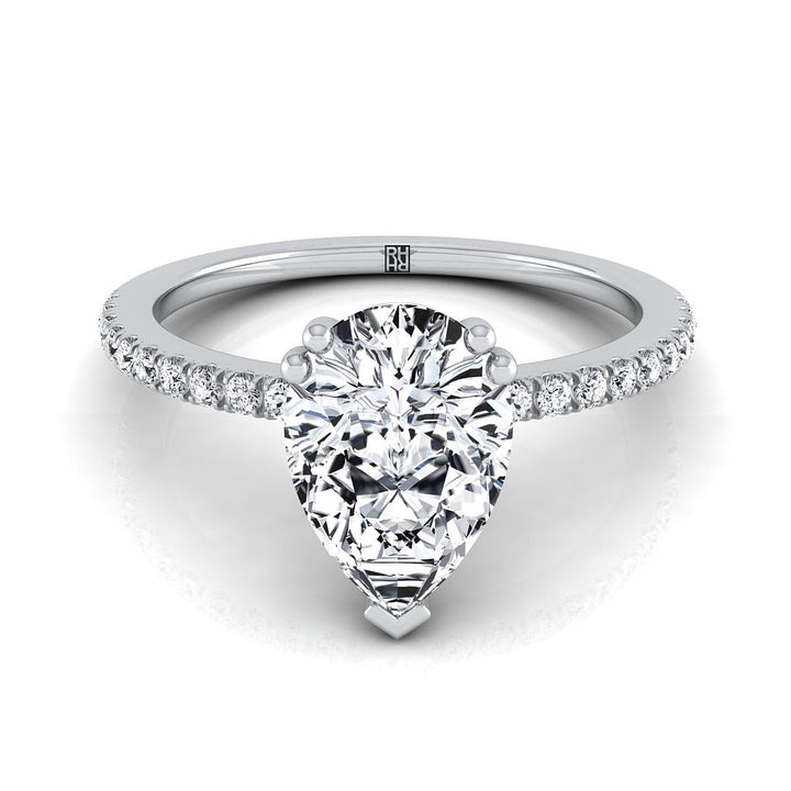 The Kelly Select Pavé Engagement Ring with Lab Diamond in 18K White Gold - view 1