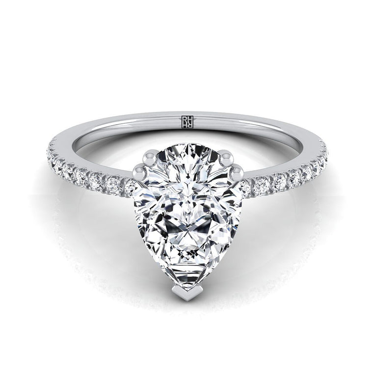 The Kelly Select Pavé Pear Lab Diamond Engagement Ring in 18K White Gold