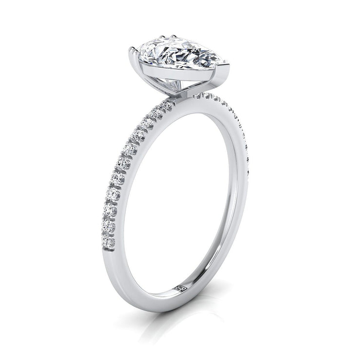 The Kelly Select Pavé Engagement Ring with Lab Diamond in 18K White Gold - view 2