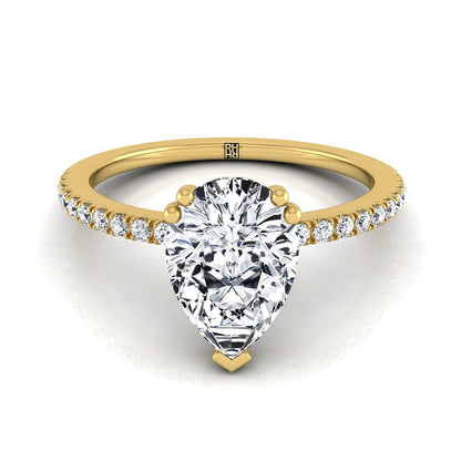 The Kelly Select Pavé Engagement Ring with Lab Diamond in 18K Yellow Gold - view 1