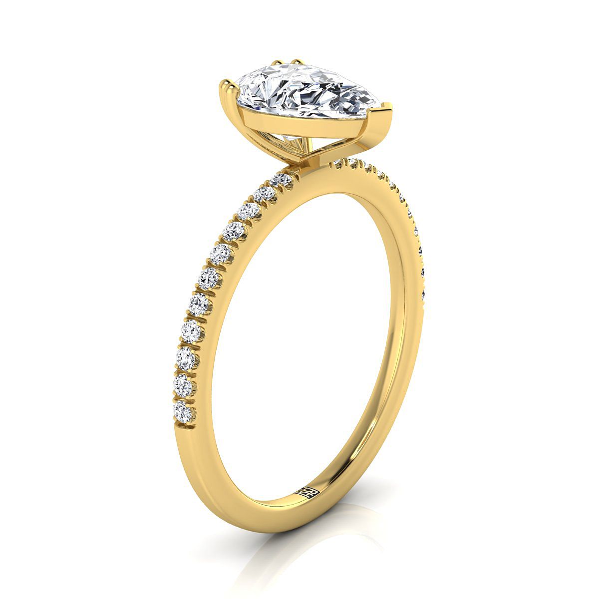 Select Pavé styling on The Kelly pear engagement ring setting | RockHer