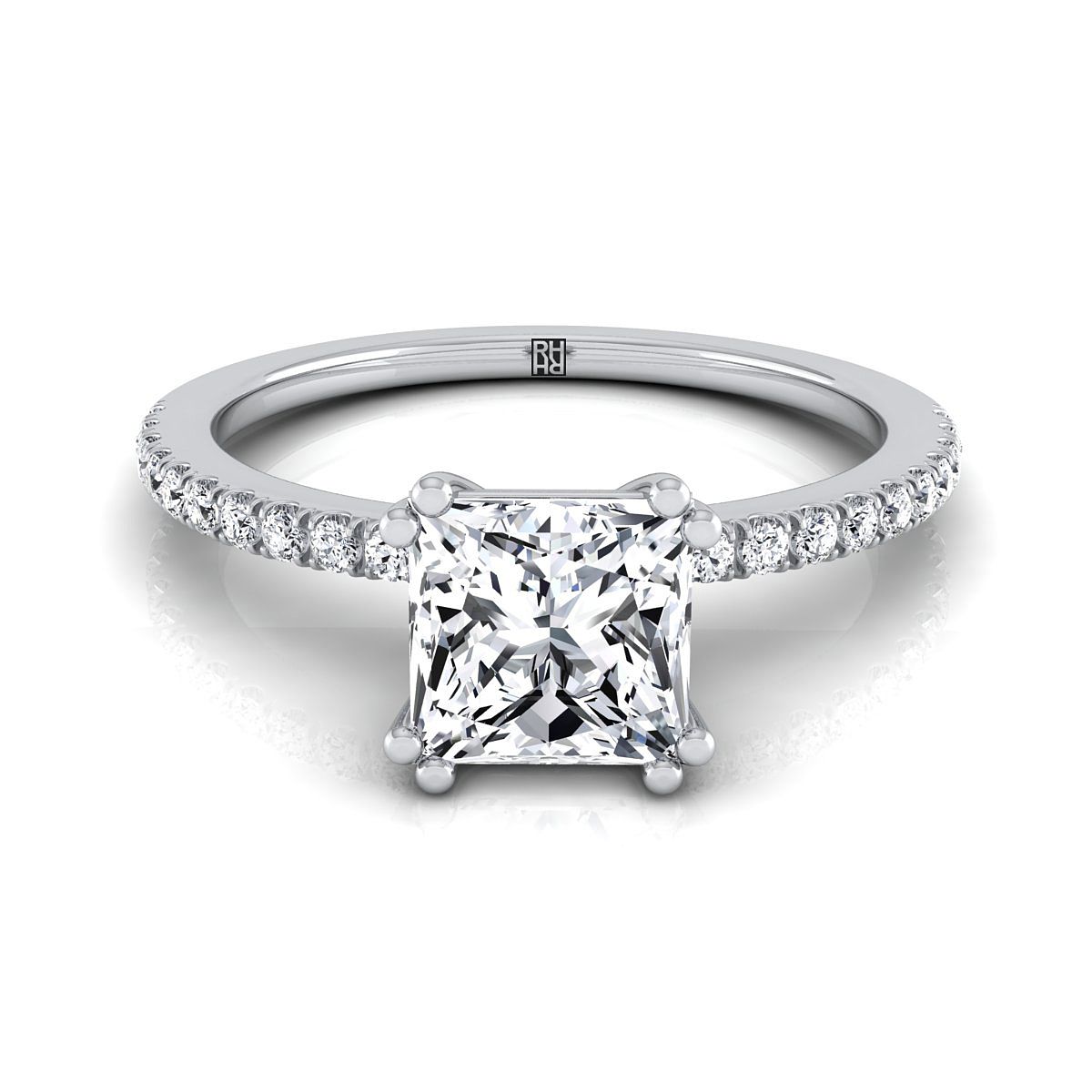 The Kelly princess engagement ring setting in Platinum | RockHer