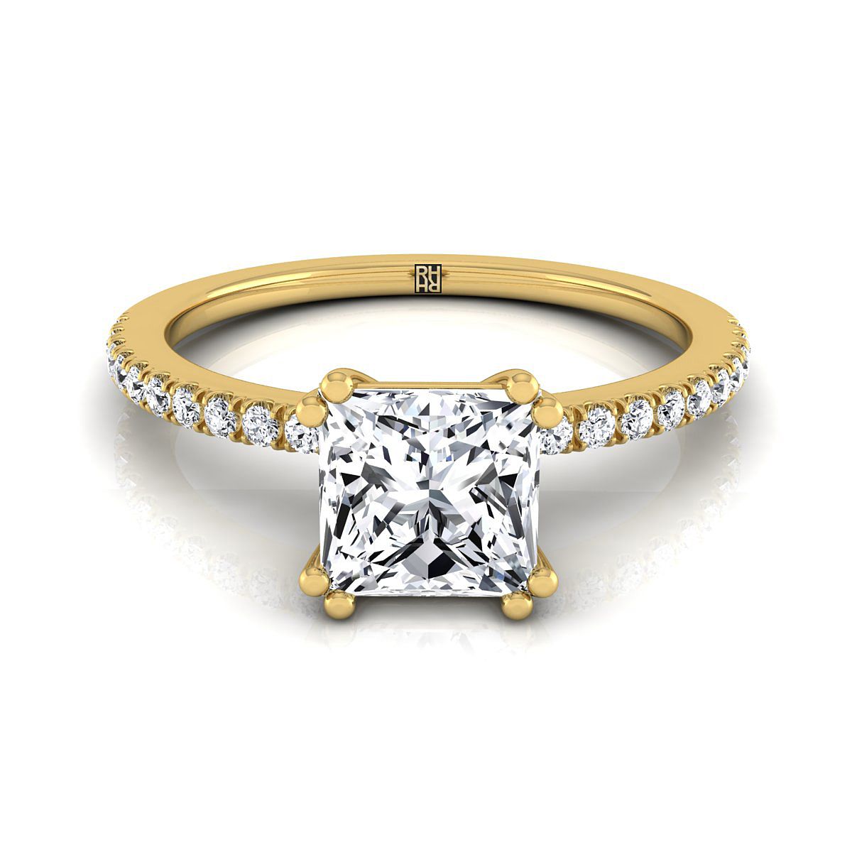The Kelly princess engagement ring setting in 18K Yellow Gold | RockHer
