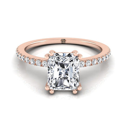 The Kelly Select Pavé Engagement Ring with Lab Diamond in 14K Rose Gold - view 1