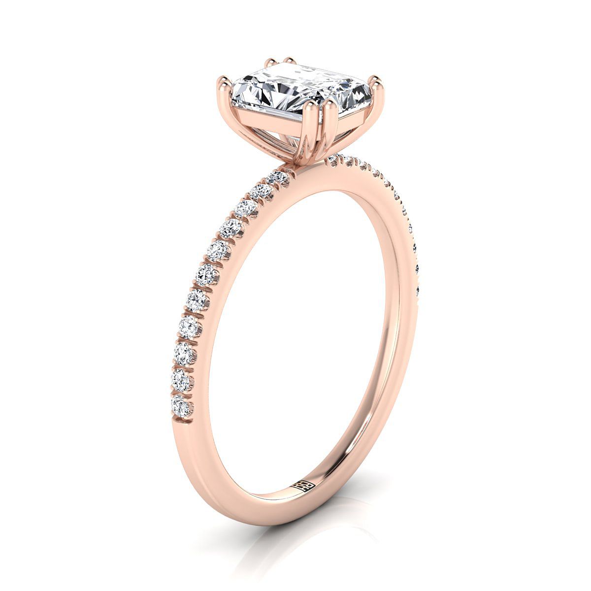 Select Pavé Cut styling on The Kelly radiant engagement ring setting | RockHer