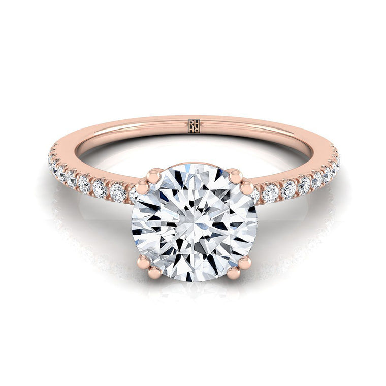 The Kelly Select Pavé Round Lab Diamond Engagement Ring in 14K Rose Gold