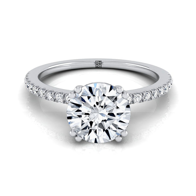 The Kelly Select Pavé Round Lab Diamond Engagement Ring in Platinum