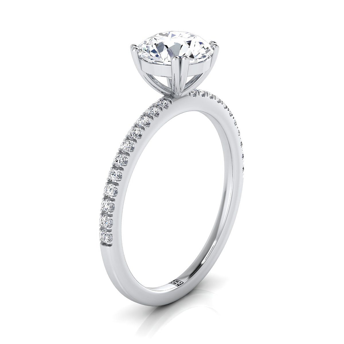 Select Pavé styling on The Kelly round engagement ring setting | RockHer