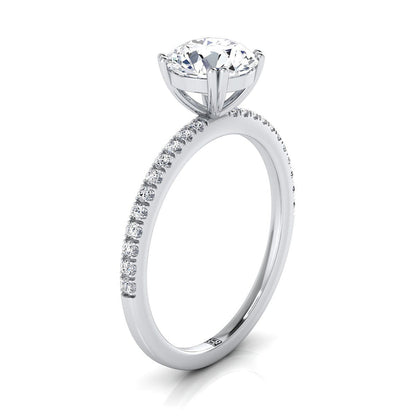 The Kelly Select Pavé Engagement Ring with Lab Diamond in 18K White Gold - view 2
