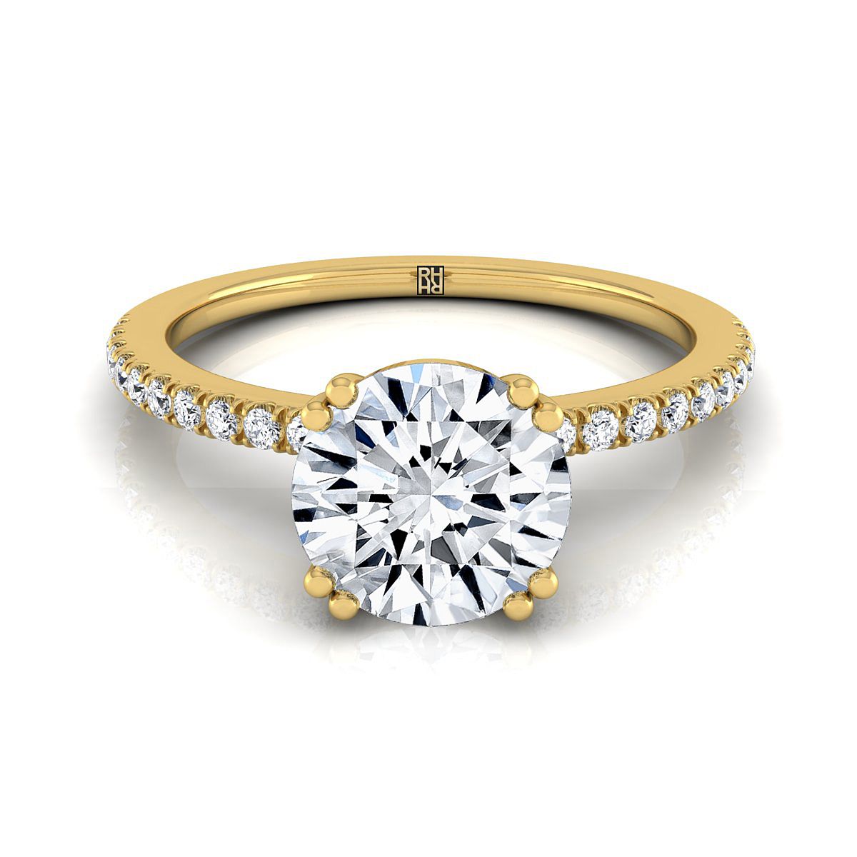 The Kelly round engagement ring setting in 18K Yellow Gold | RockHer