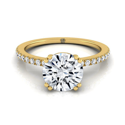 The Kelly Select Pavé Engagement Ring with Lab Diamond in 18K Yellow Gold - view 1