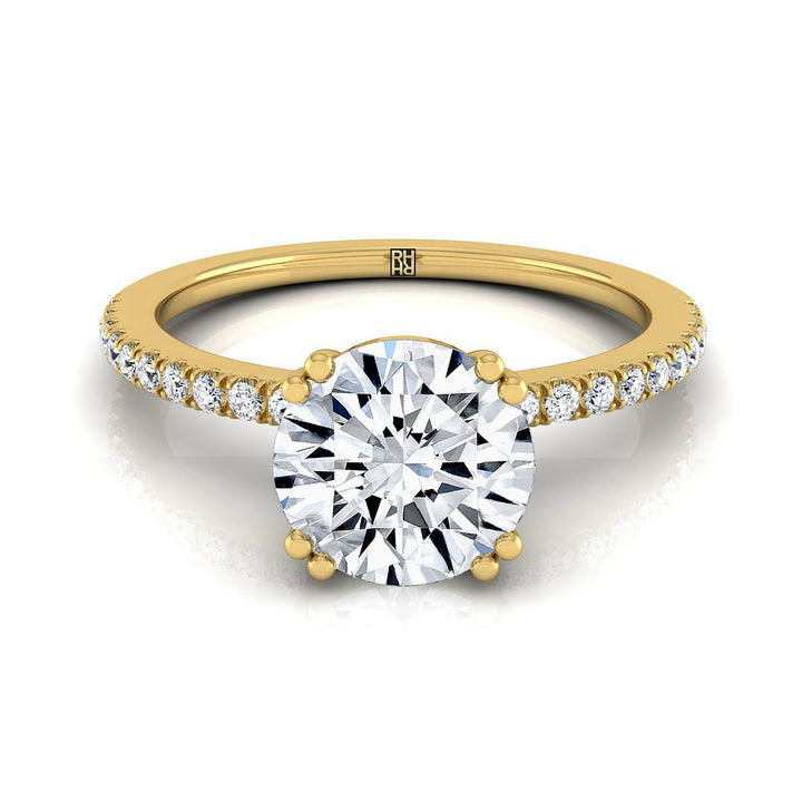 The Kelly Select Pavé Engagement Ring with Lab Diamond in 18K Yellow Gold - view 1