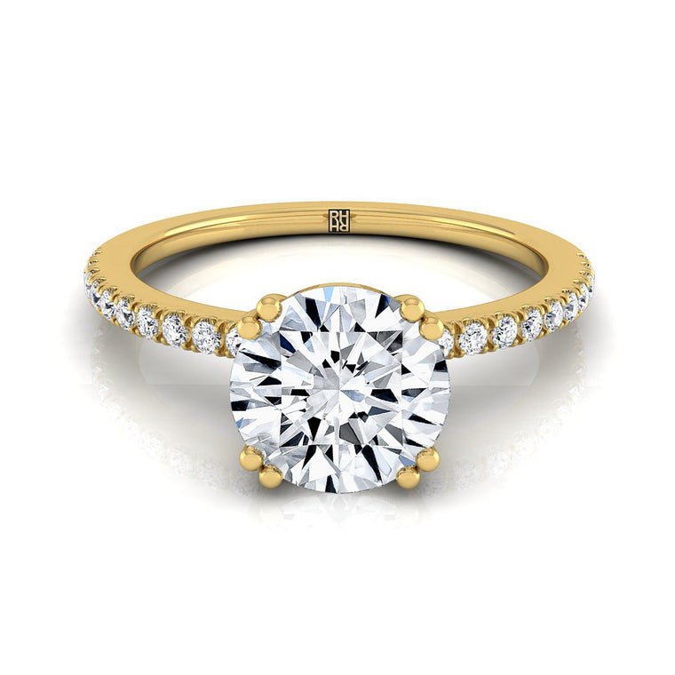 The Kelly Select Pavé Round Lab Diamond Engagement Ring in 18K Yellow Gold