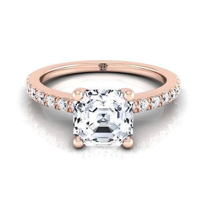 The Norah Select Pavé Engagement Ring with Lab Diamond in 14K Rose Gold - view 1