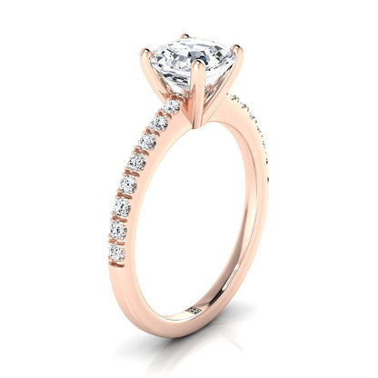The Norah Select Pavé Engagement Ring with Lab Diamond in 14K Rose Gold - view 2