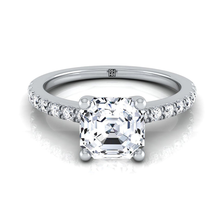 The Norah Select Pavé Engagement Ring with Lab Diamond in 18K White Gold - view 1
