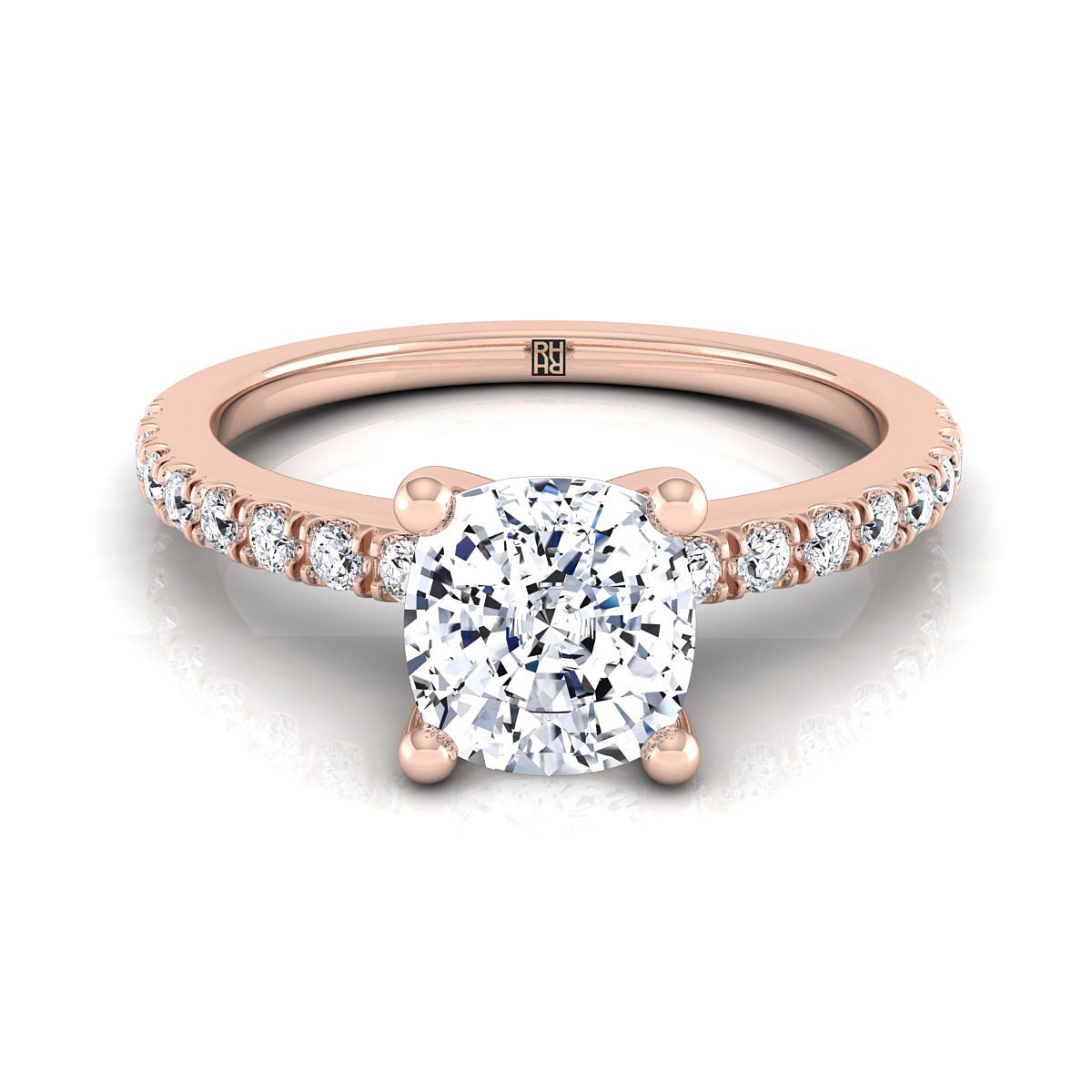The Norah cushion engagement ring setting in 14K Rose Gold | RockHer