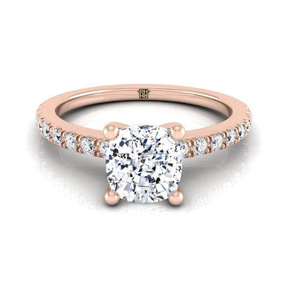 The Norah cushion engagement ring setting in 14K Rose Gold | RockHer