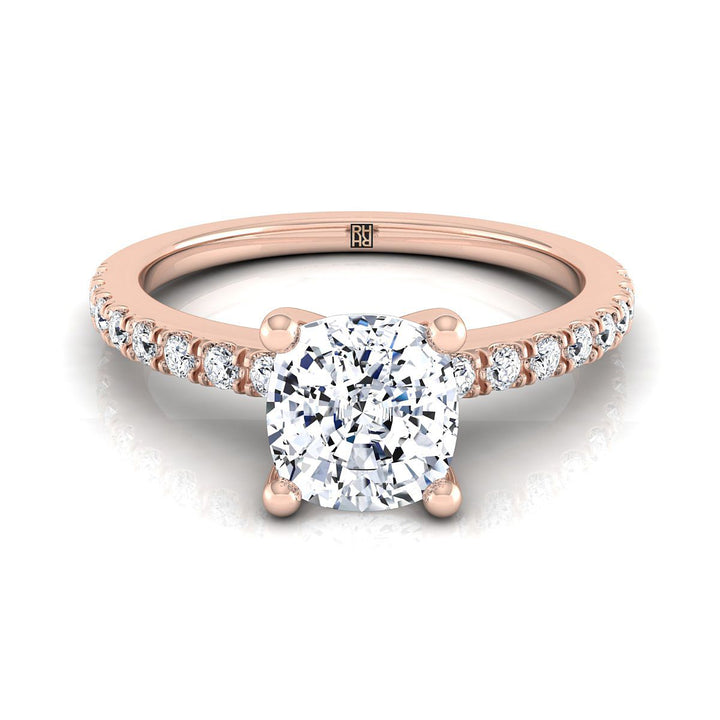 The Norah cushion engagement ring setting in 14K Rose Gold | RockHer