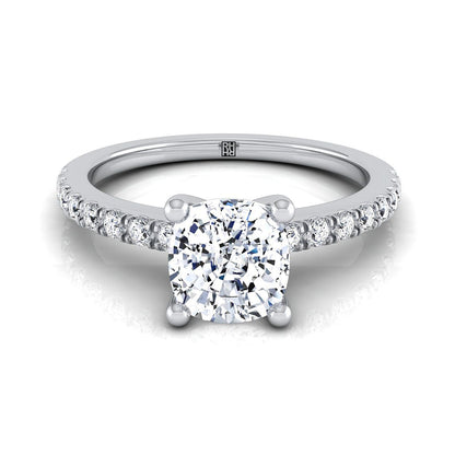 The Norah cushion engagement ring setting in Platinum | RockHer
