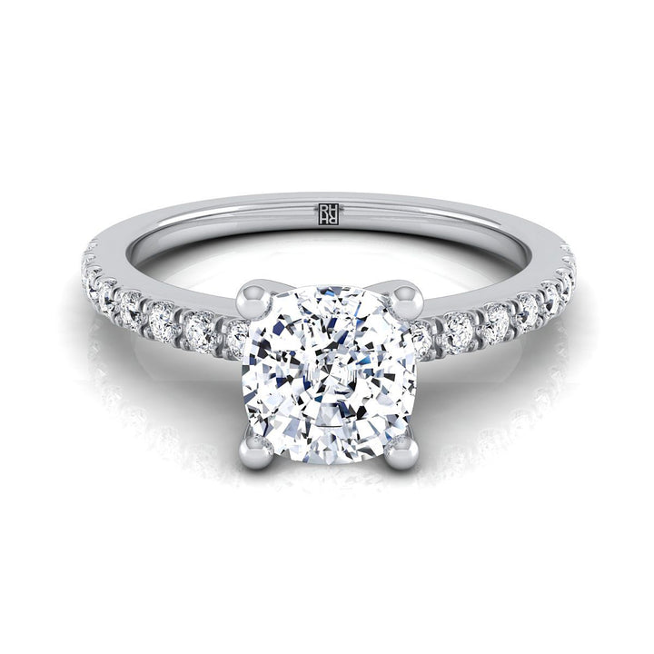 The Norah cushion engagement ring setting in Platinum | RockHer