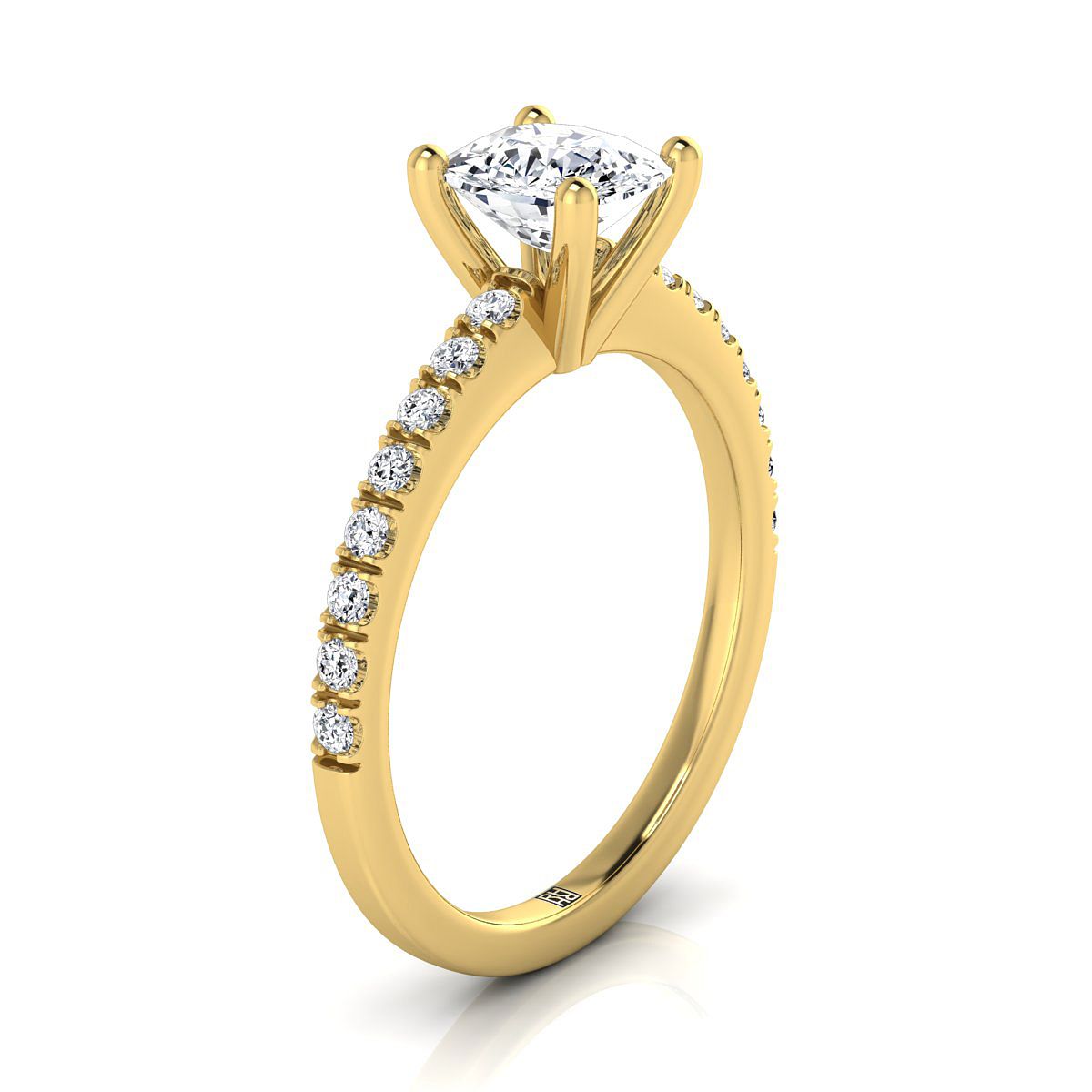 Made to order: The Norah cushion engagement ring setting in 18K Yellow Gold | RockHer