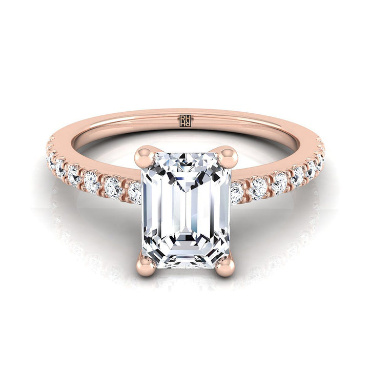 The Norah Select Pavé Engagement Ring with Lab Diamond in 14K Rose Gold - view 1