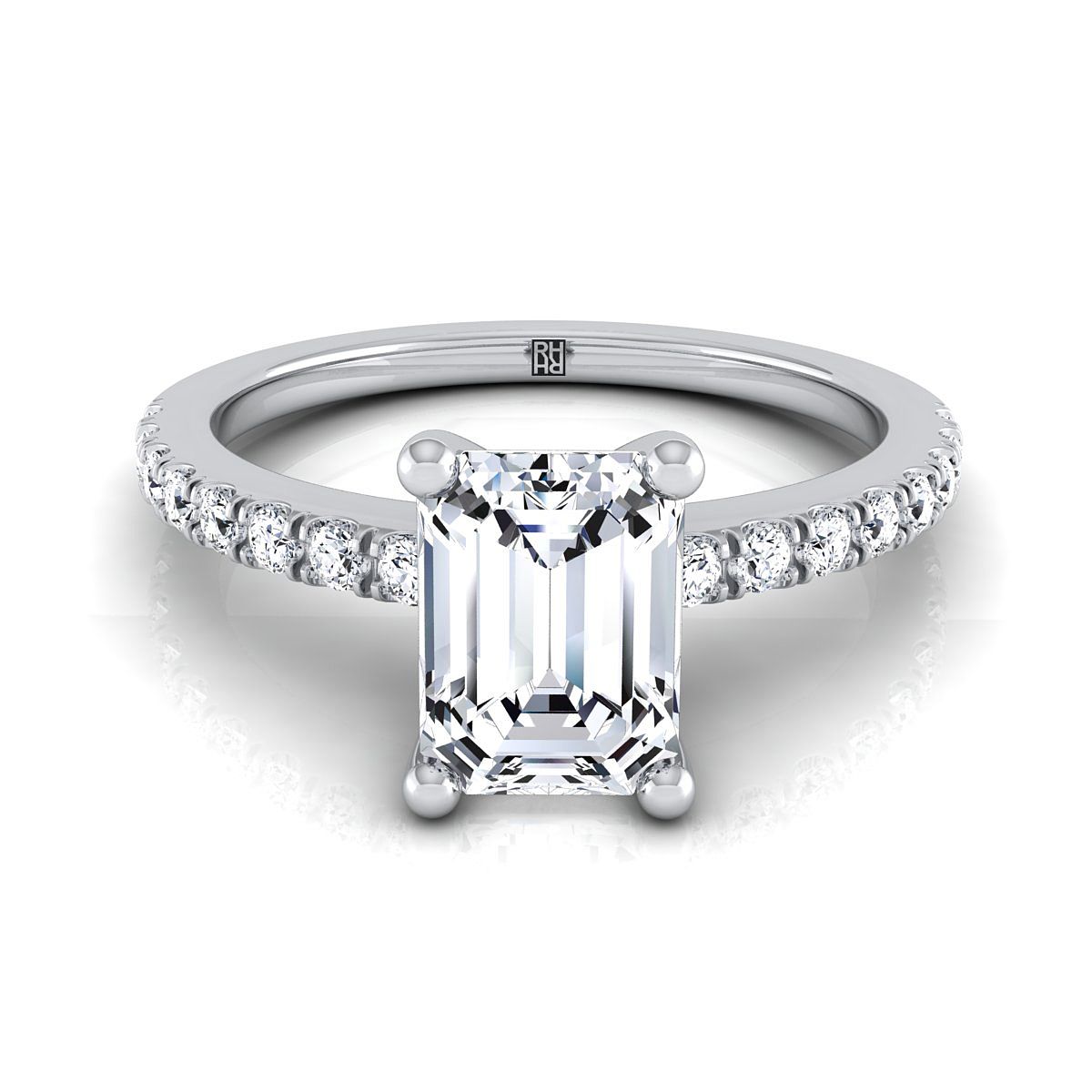 The Norah emerald engagement ring setting in Platinum | RockHer