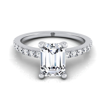 The Norah Select Pavé Engagement Ring with Lab Diamond in Platinum - view 1