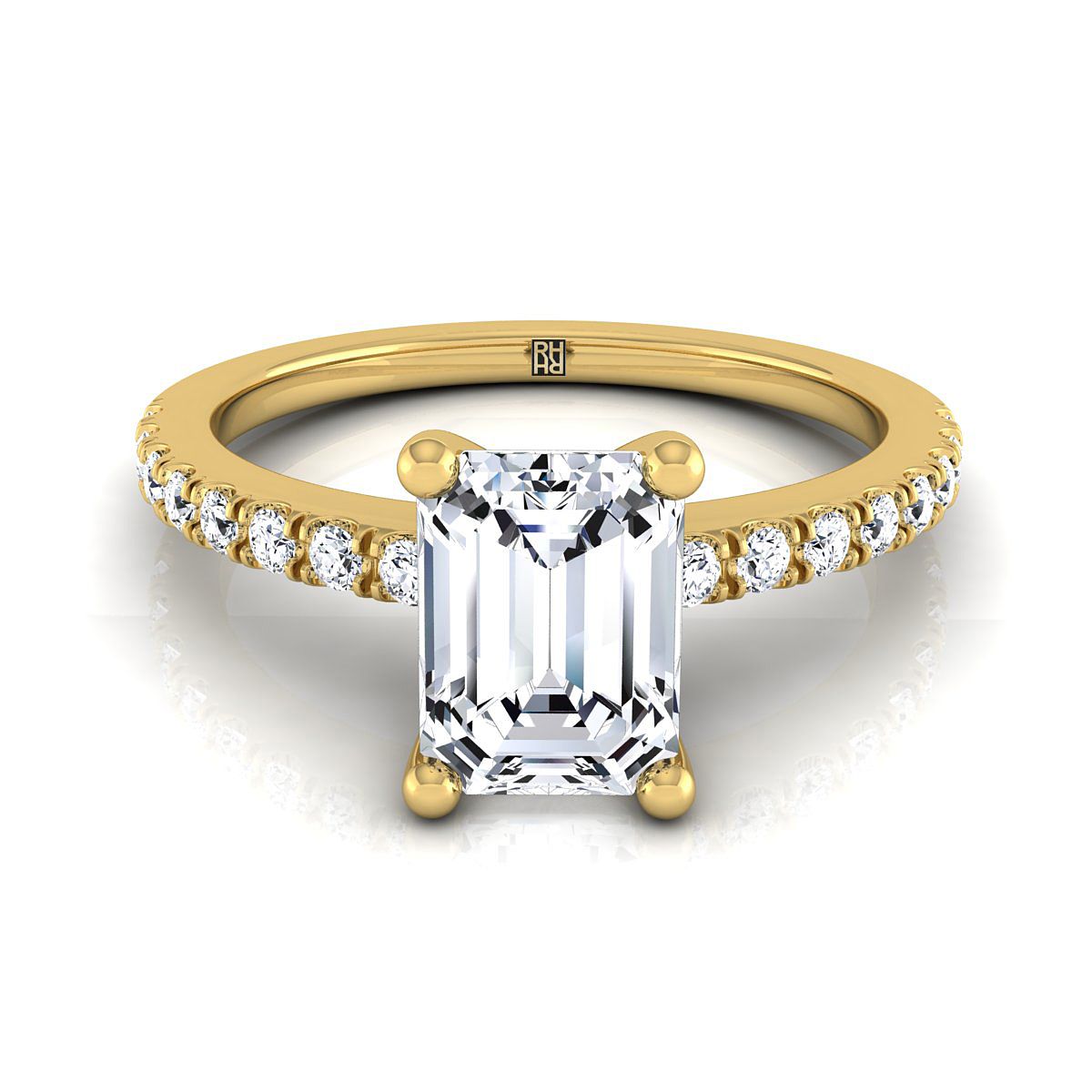The Norah emerald engagement ring setting in 18K Yellow Gold | RockHer