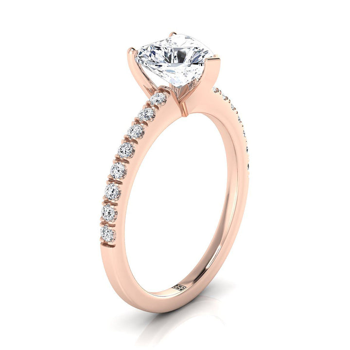 The Norah Select Pavé Engagement Ring with Lab Diamond in 14K Rose Gold - view 2