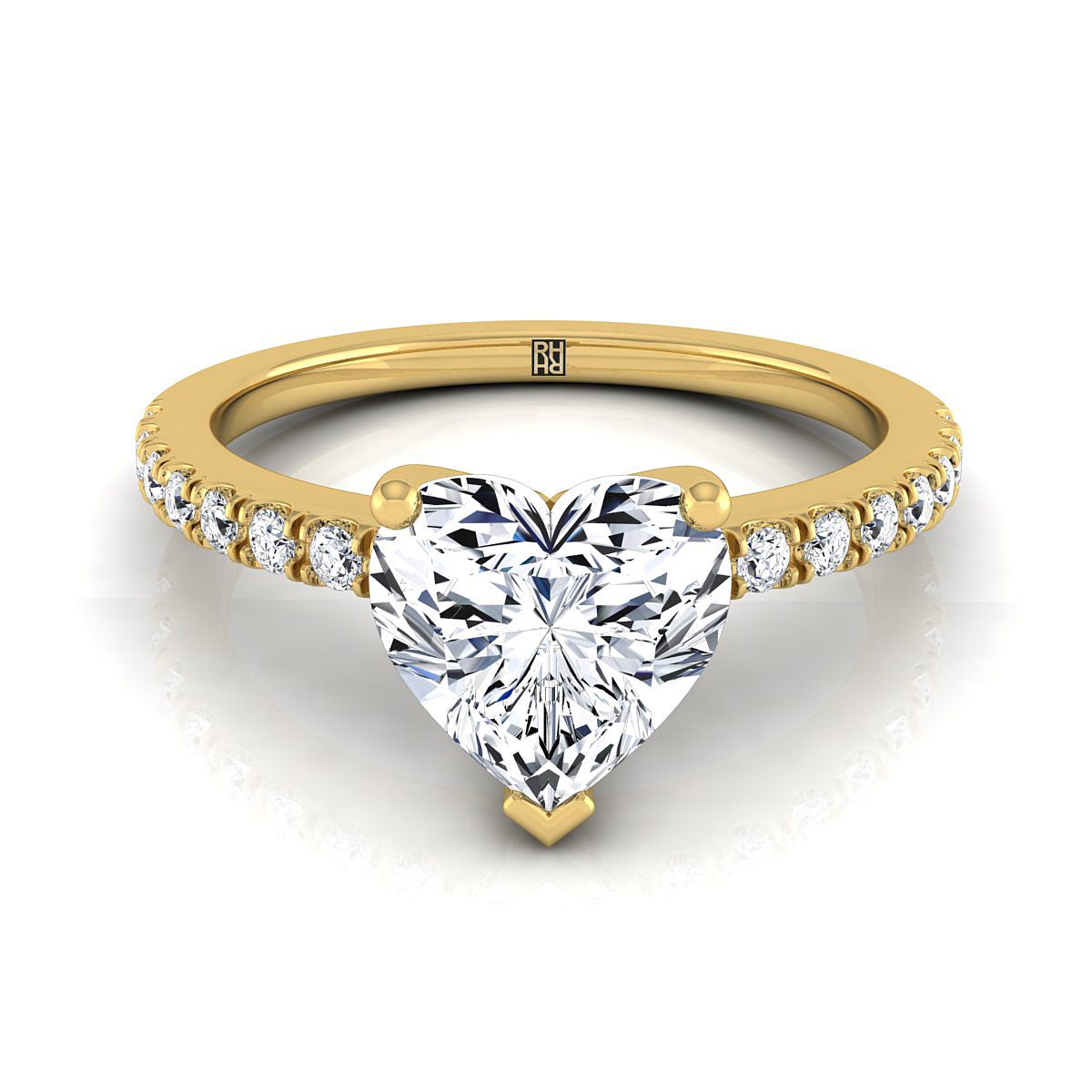 The Norah heart engagement ring setting in 18K Yellow Gold | RockHer