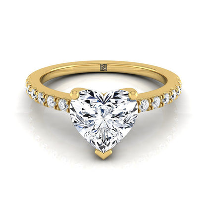 The Norah Select Pavé Engagement Ring with Lab Diamond in 18K Yellow Gold - view 1