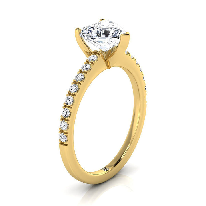 The Norah Select Pavé Engagement Ring with Lab Diamond in 18K Yellow Gold - view 2