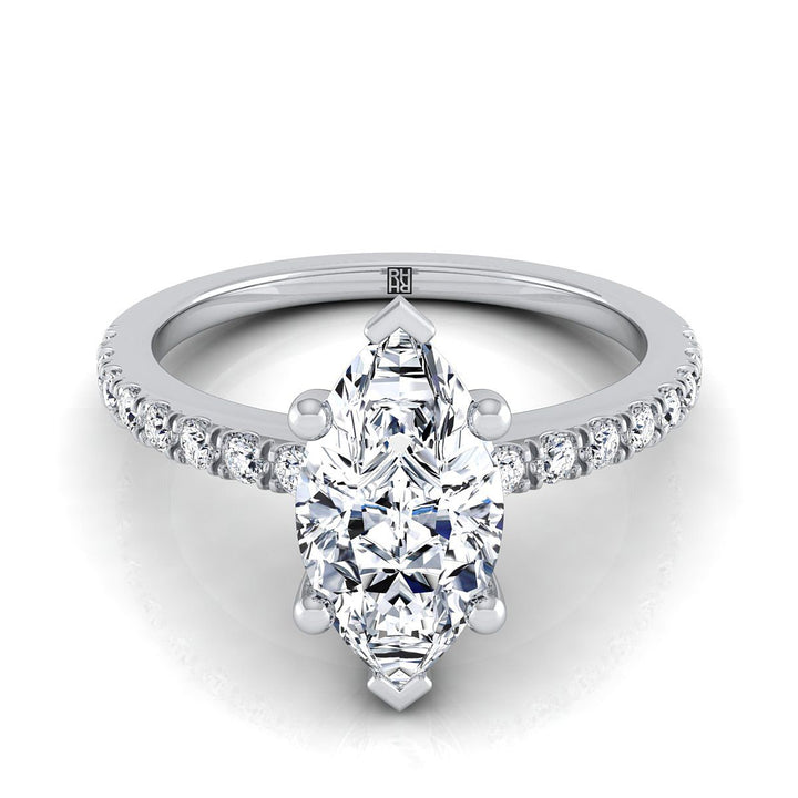 The Norah Select Pavé Engagement Ring with Lab Diamond in 18K White Gold - view 1