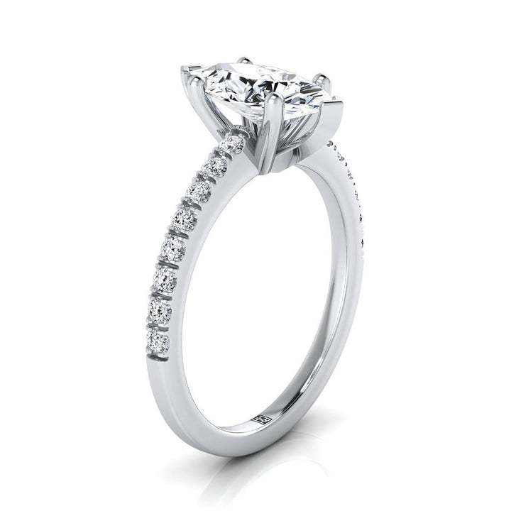 The Norah Select Pavé Engagement Ring with Lab Diamond in Platinum - view 2