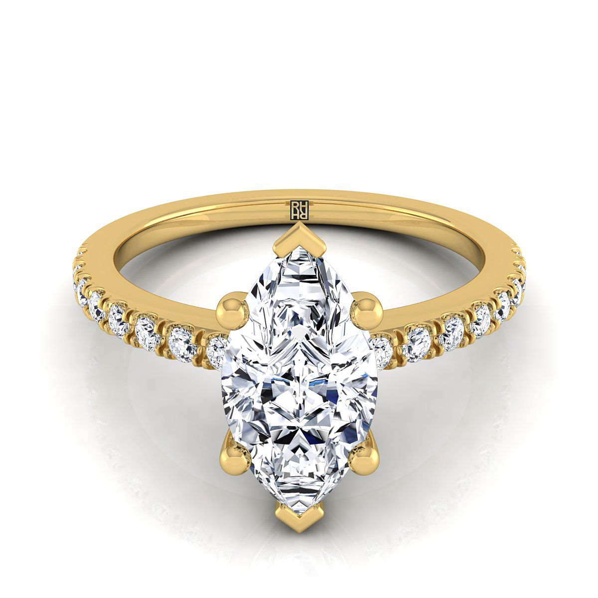 The Norah marquise engagement ring setting in 18K Yellow Gold | RockHer