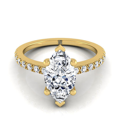 The Norah Select Pavé Engagement Ring with Lab Diamond in 18K Yellow Gold - view 1