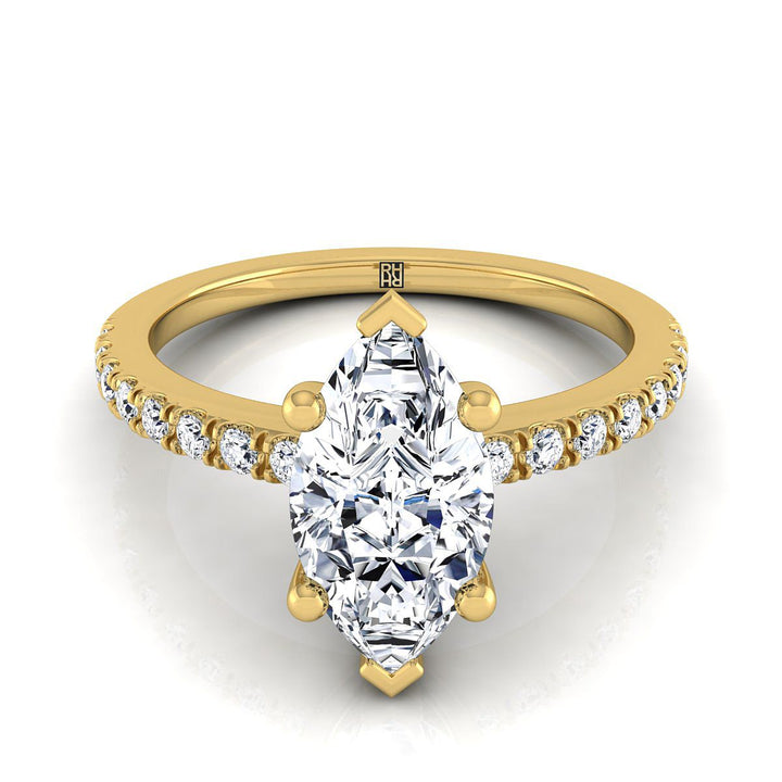 The Norah Select Pavé Engagement Ring with Lab Diamond in 18K Yellow Gold - view 1