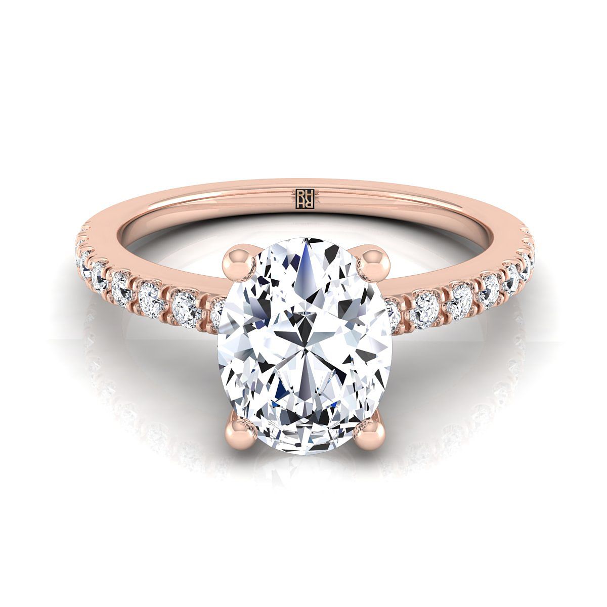 The Norah oval engagement ring setting in 14K Rose Gold | RockHer