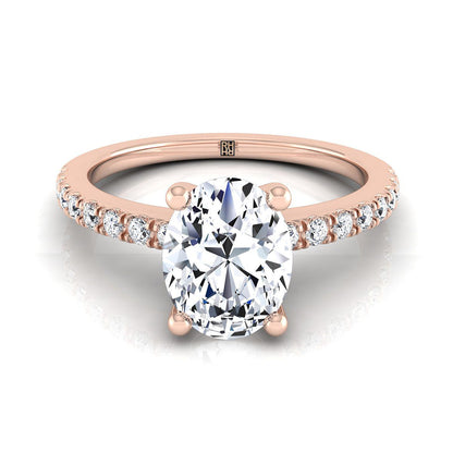 The Norah Select Pavé Engagement Ring with Lab Diamond in 14K Rose Gold - view 1