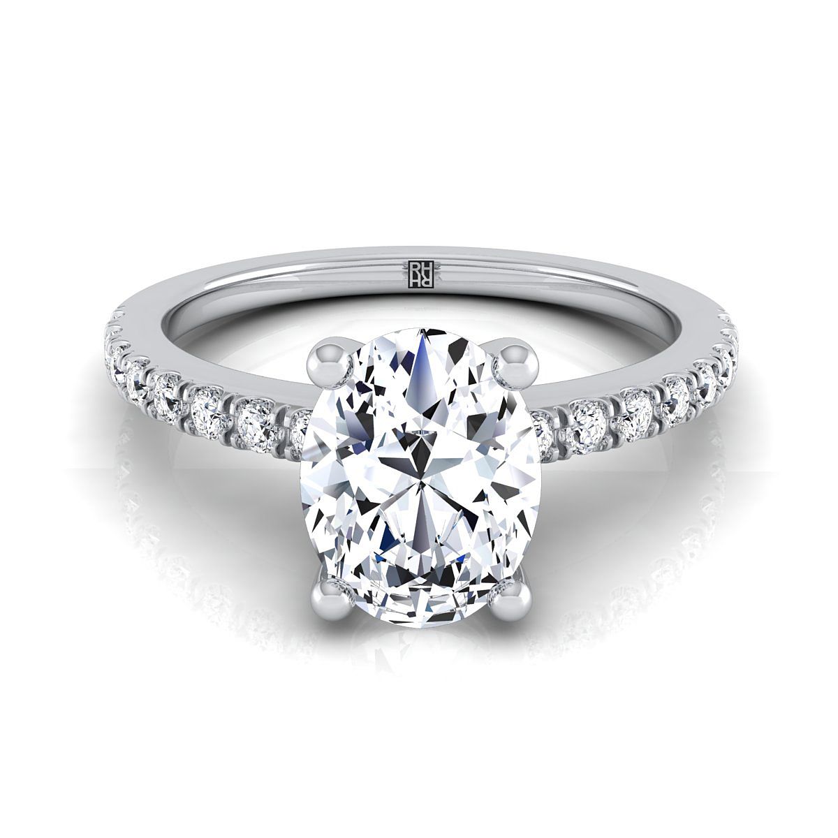 Norah Select Pavé Oval Lab Diamond Engagement Ring in Platinum | RockHer