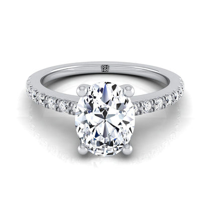 Norah Select Pavé Oval Lab Diamond Engagement Ring in 18K White Gold | RockHer