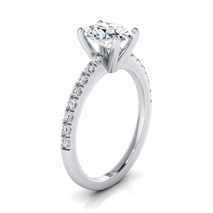 Norah Select Pavé Oval Lab Diamond Engagement Ring in Platinum | RockHer