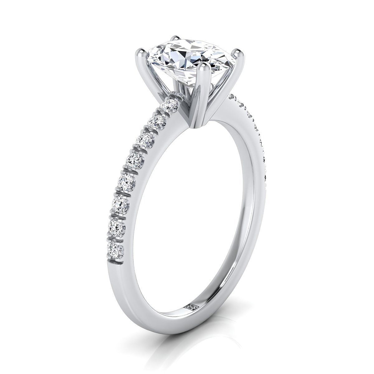 Made to order: The Norah oval engagement ring setting in 18K White Gold | RockHer